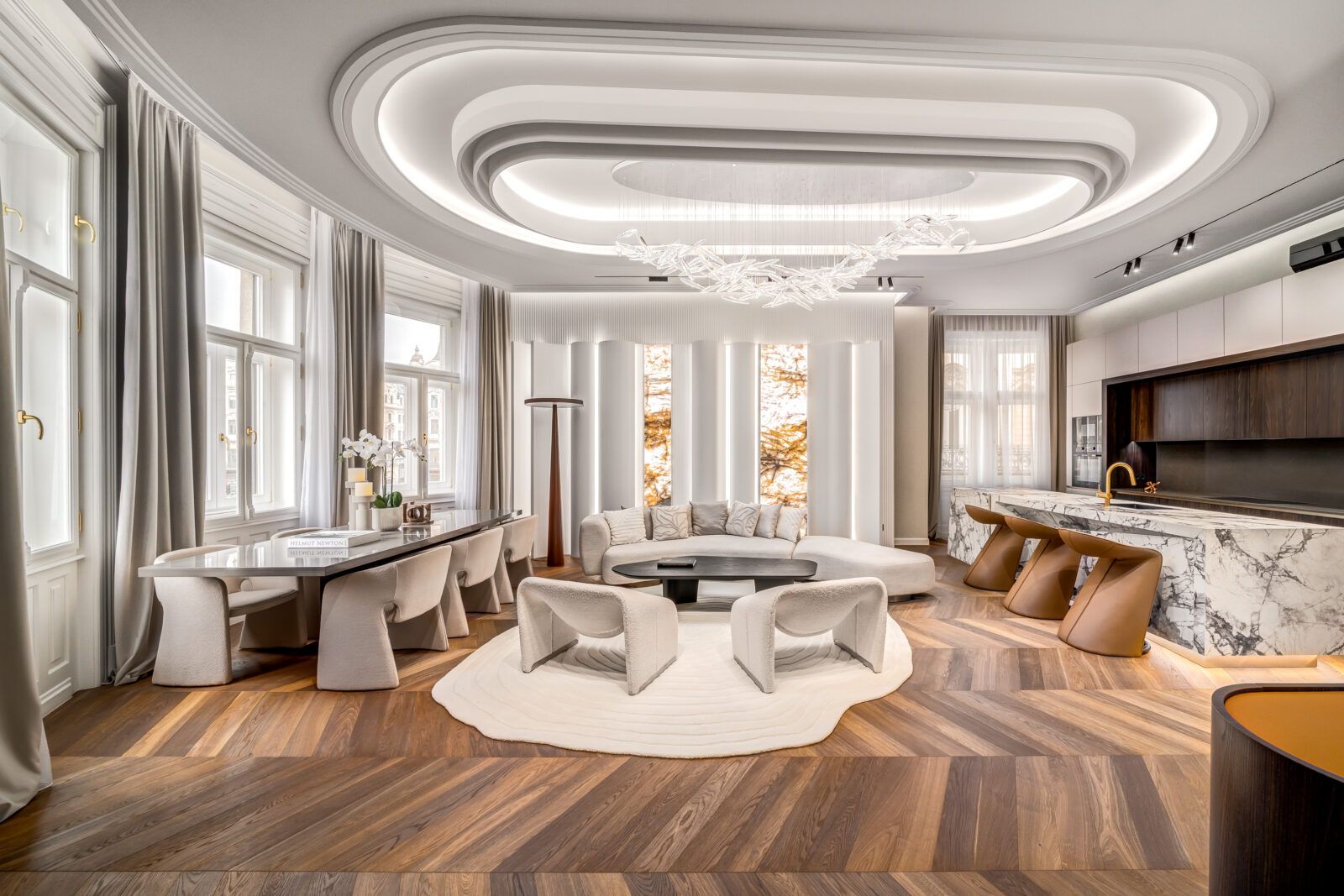 Ikonikus dunai és várpanorámás designer luxuslakás